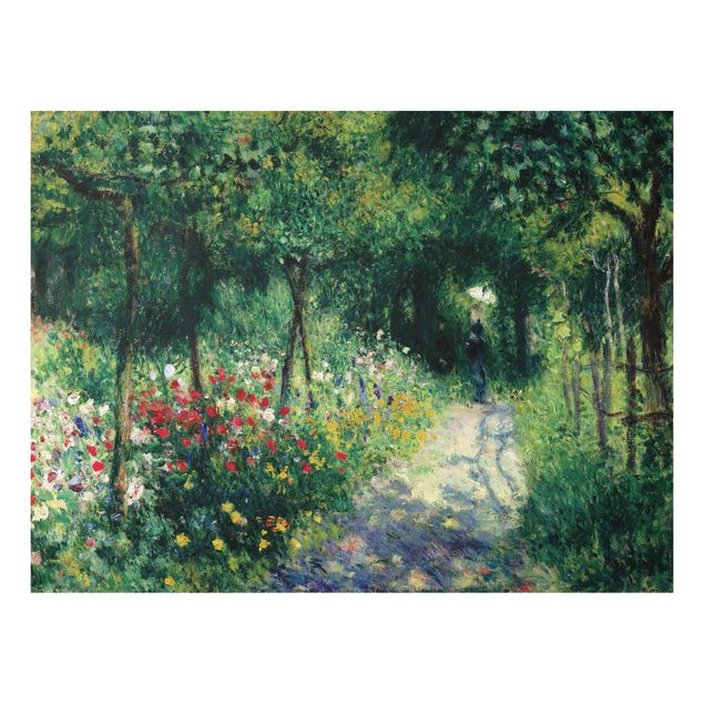 Aluminium Dibond schilderijen Auguste Renoir - Women In A Garden