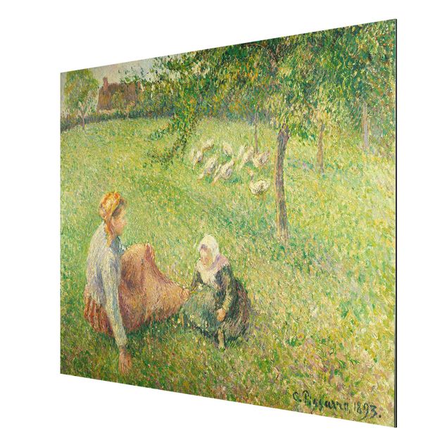 Aluminium Dibond schilderijen Camille Pissarro - The Geese Pasture