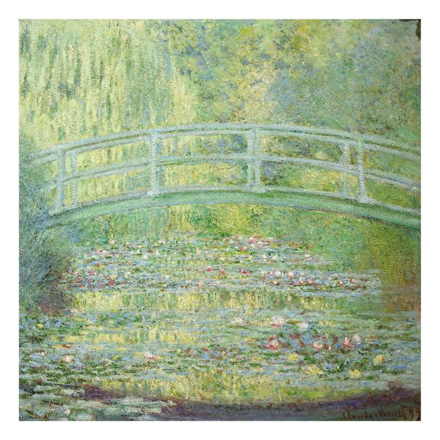 Aluminium Dibond schilderijen Claude Monet - Japanese Bridge