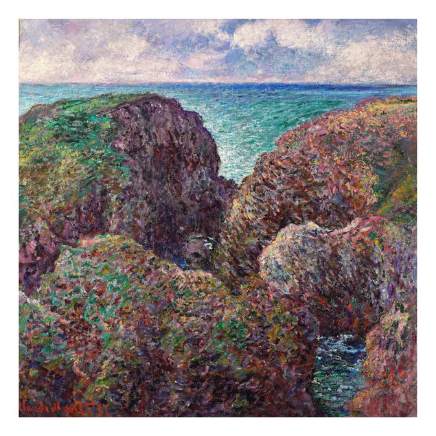 Aluminium Dibond schilderijen Claude Monet - Group of Rocks at Port-Goulphar