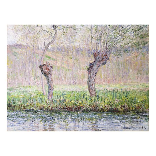 Aluminium Dibond schilderijen Claude Monet - Willow Trees Spring