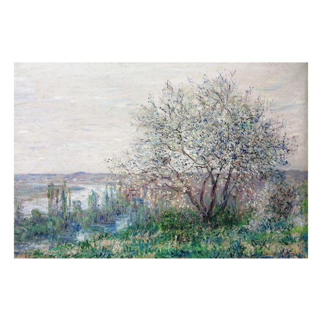 Aluminium Dibond schilderijen Claude Monet - Spring in Vétheuil