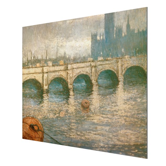Aluminium Dibond schilderijen Claude Monet - Thames Bridge And Parliament Building In London