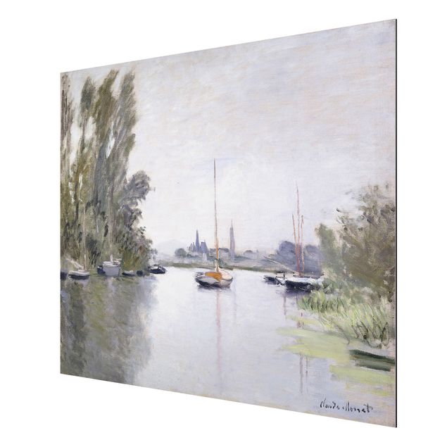 Aluminium Dibond schilderijen Claude Monet - Argenteuil Seen From The Small Arm Of The Seine