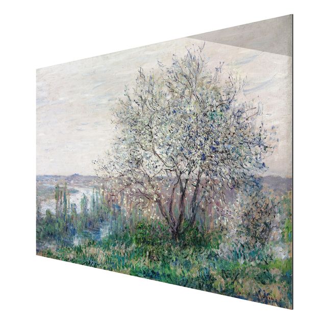 Aluminium Dibond schilderijen Claude Monet - Spring in Vétheuil