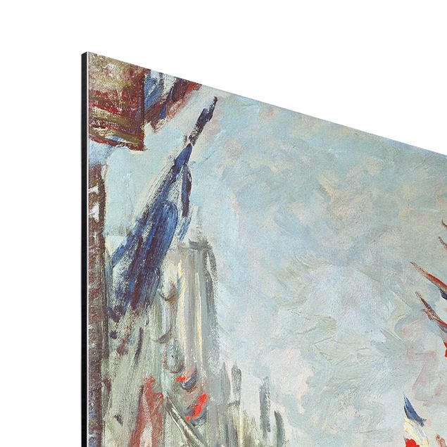 Aluminium Dibond schilderijen Claude Monet - The Cliff, Étretat, Sunset