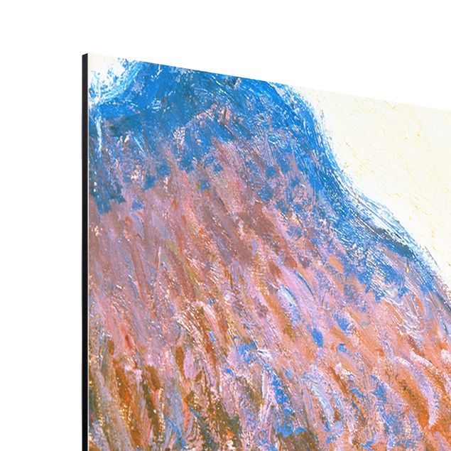 Aluminium Dibond schilderijen Claude Monet - Haystack In Sunlight