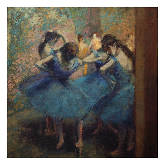 Aluminium Dibond schilderijen Edgar Degas - Blue Dancers