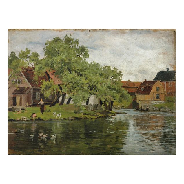 Aluminium Dibond schilderijen Edvard Munch - Scene On River Akerselven