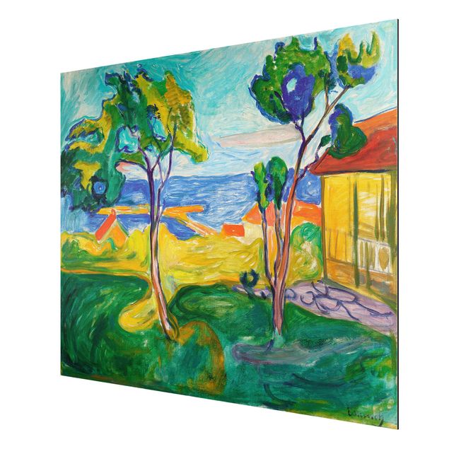 Aluminium Dibond schilderijen Edvard Munch - The Garden In Åsgårdstrand