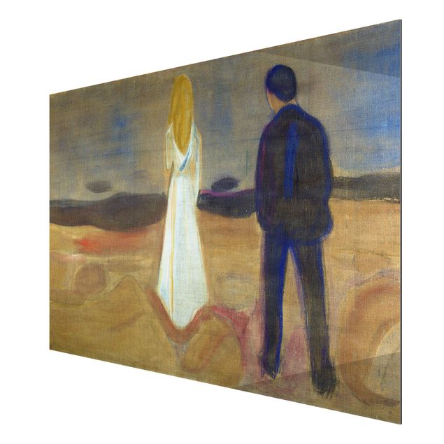 Aluminium Dibond schilderijen Edvard Munch - Two humans. The Lonely (Reinhardt-Fries)