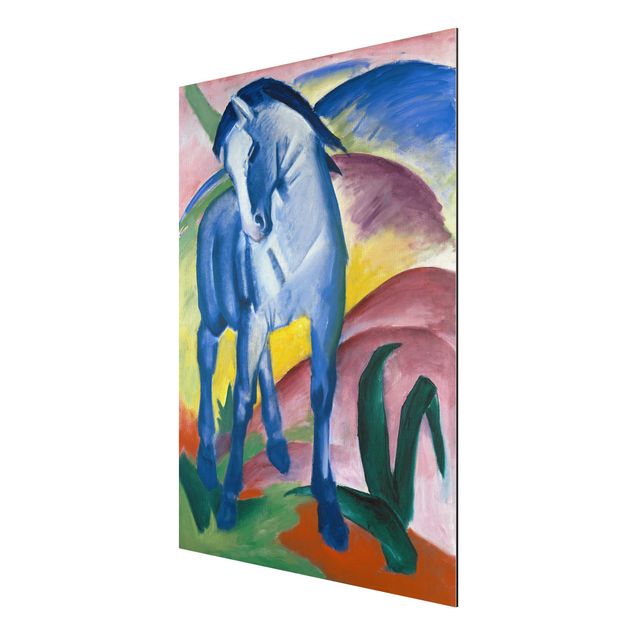 Aluminium Dibond schilderijen Franz Marc - Blue Horse I