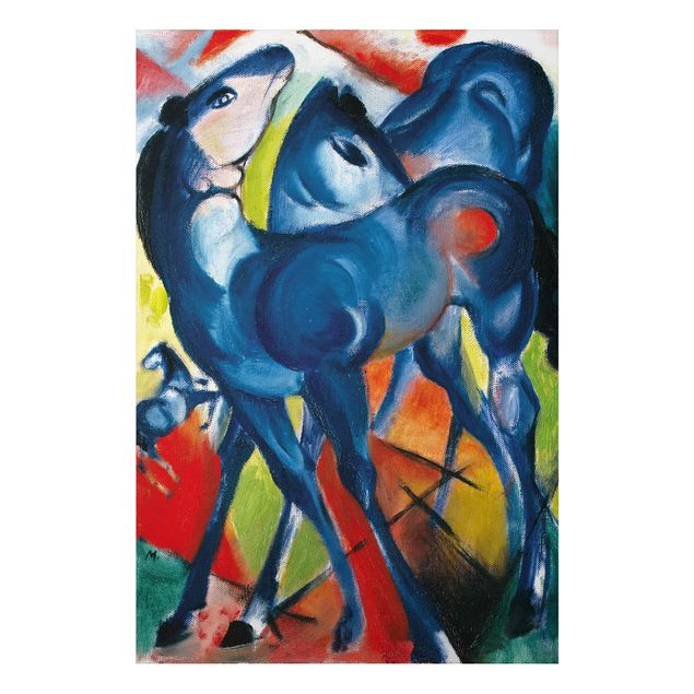 Aluminium Dibond schilderijen Franz Marc - The Blue Foals
