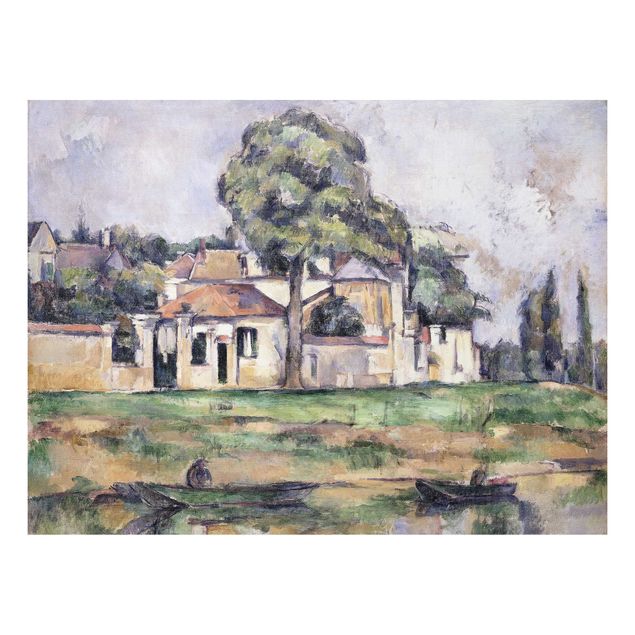 Aluminium Dibond schilderijen Paul Cézanne - Banks Of The Marne