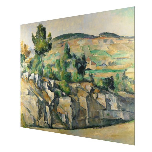 Aluminium Dibond schilderijen Paul Cézanne - Hillside In Provence