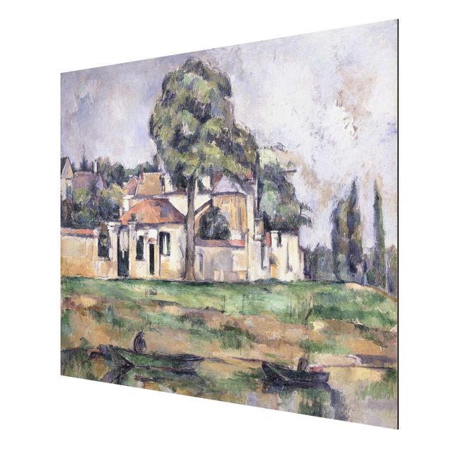 Aluminium Dibond schilderijen Paul Cézanne - Banks Of The Marne