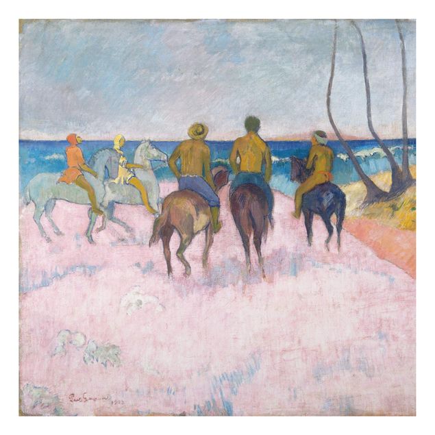 Aluminium Dibond schilderijen Paul Gauguin - Riders On The Beach