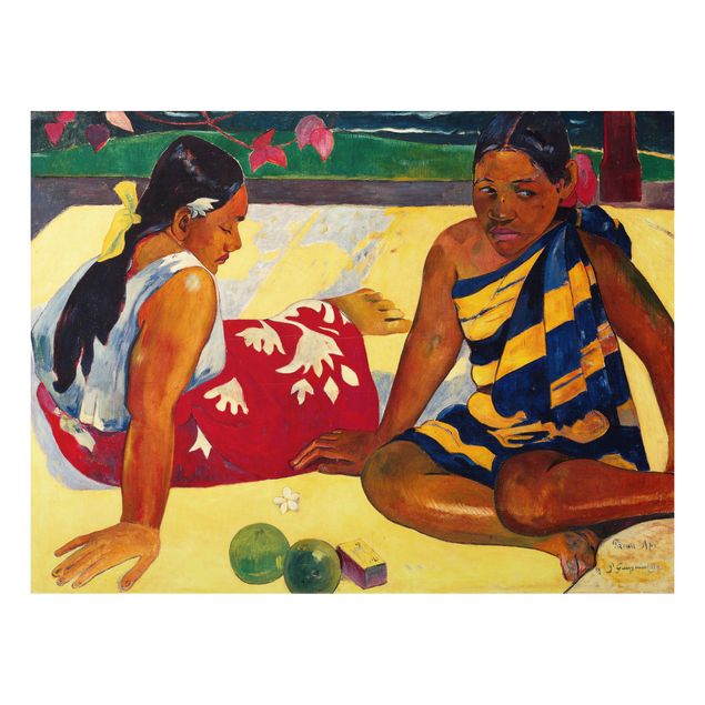 Aluminium Dibond schilderijen Paul Gauguin - Parau Api (Two Women Of Tahiti)