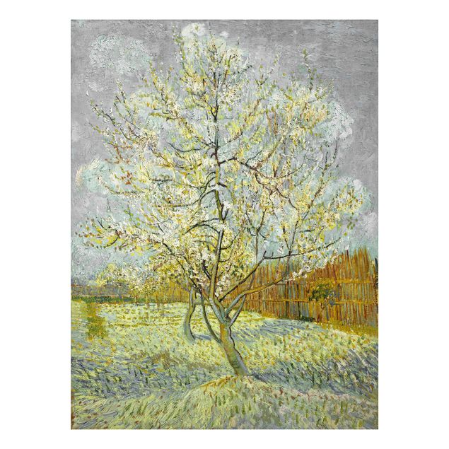 Aluminium Dibond schilderijen Vincent van Gogh - Flowering Peach Tree