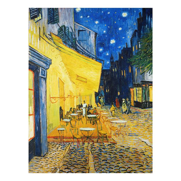Aluminium Dibond schilderijen Vincent van Gogh - Café Terrace at Night