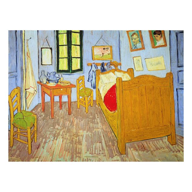 Aluminium Dibond schilderijen Vincent Van Gogh - Bedroom In Arles