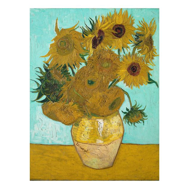 Aluminium Dibond schilderijen Vincent van Gogh - Sunflowers