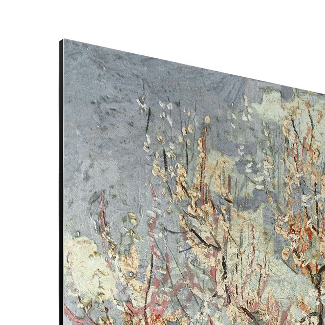 Aluminium Dibond schilderijen Vincent van Gogh - Flowering Peach Trees