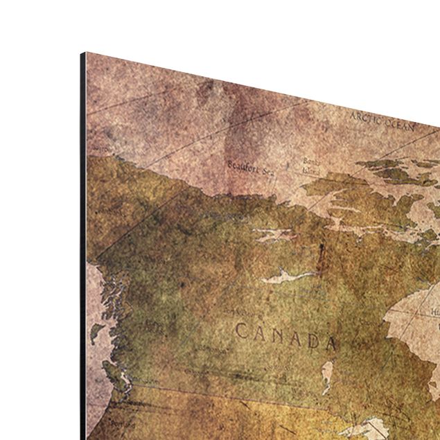 Aluminium Dibond schilderijen World map