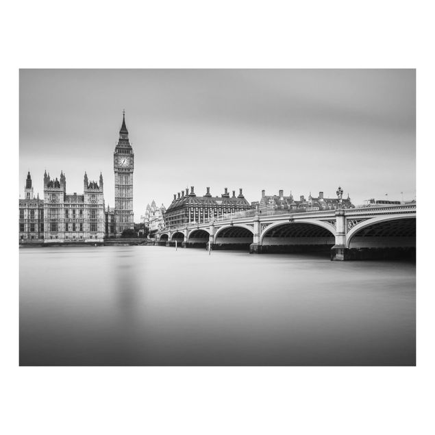 Aluminium Dibond schilderijen Westminster Bridge And Big Ben
