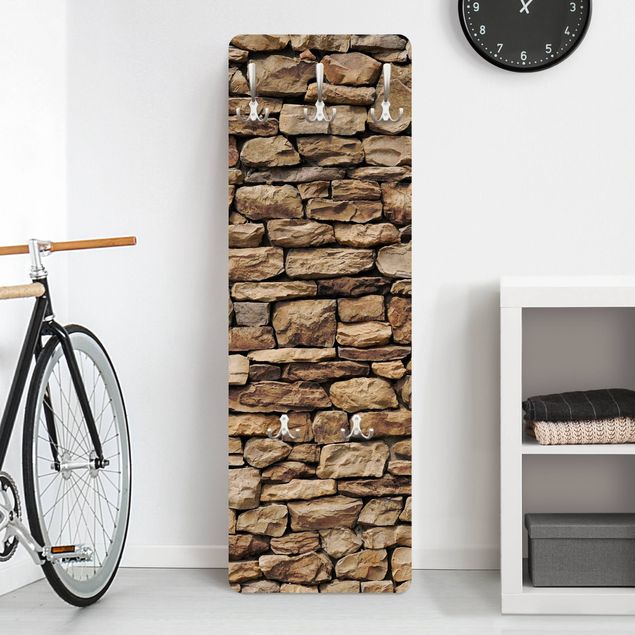 Wandkapstokken houten paneel American Stone Wall