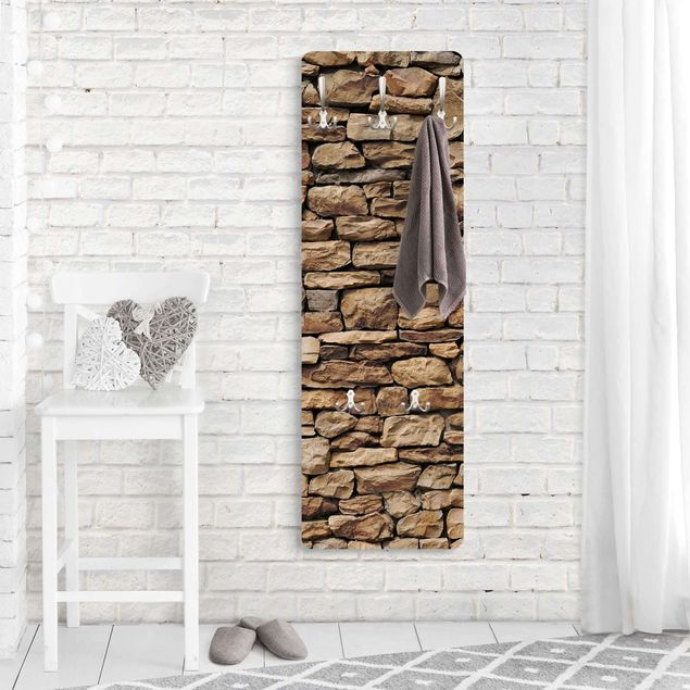 Wandkapstokken houten paneel American Stone Wall