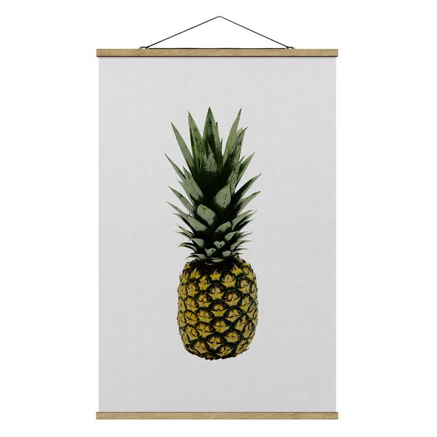 Stoffen schilderij met posterlijst Pineapple