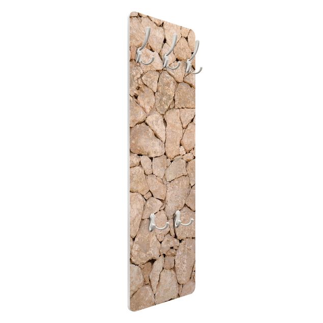 Wandkapstokken houten paneel Apulia Stonewall - Ancient Stone Wall Of Large Stones