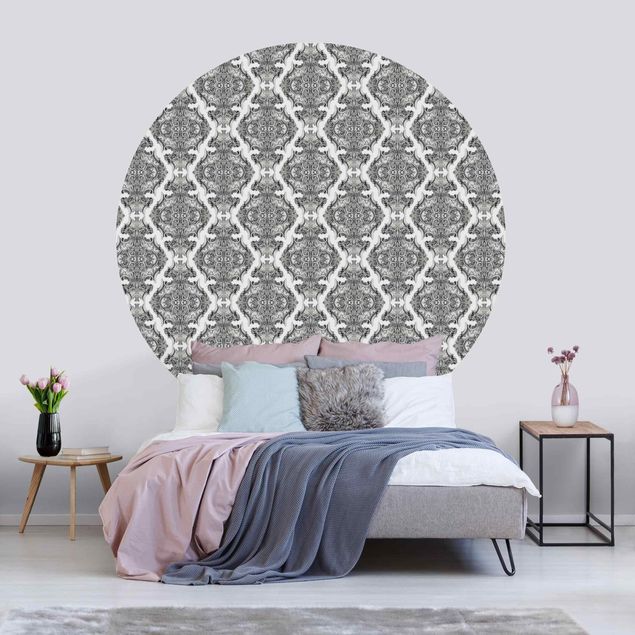 Behangcirkel Watercolour Baroque Pattern In Grey