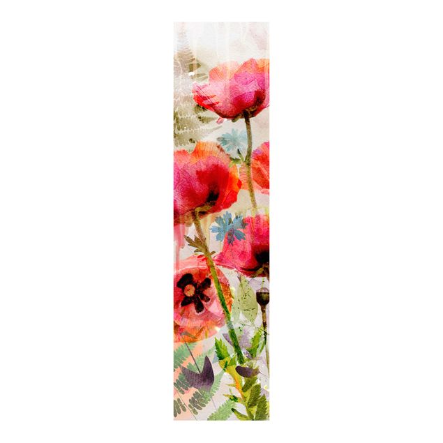 Schuifgordijnen Watercolour Flowers Poppy