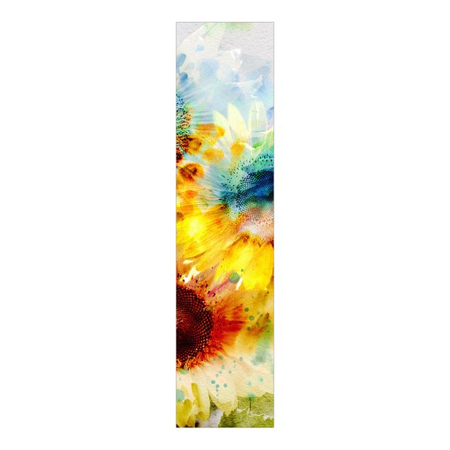 Schuifgordijnen Watercolour Flowers Sunflowers