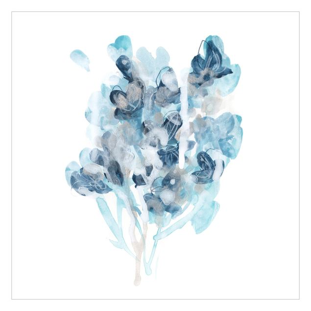Fotobehang Watercolour Bouquet With Blue Shades
