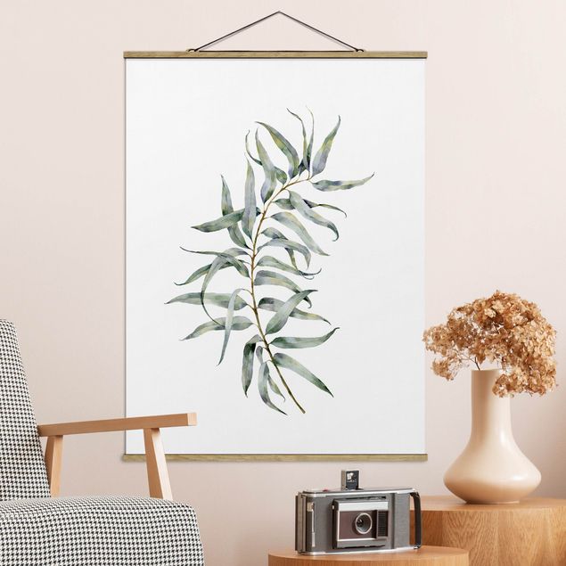 Stoffen schilderij met posterlijst Waterclolour Eucalyptus lV