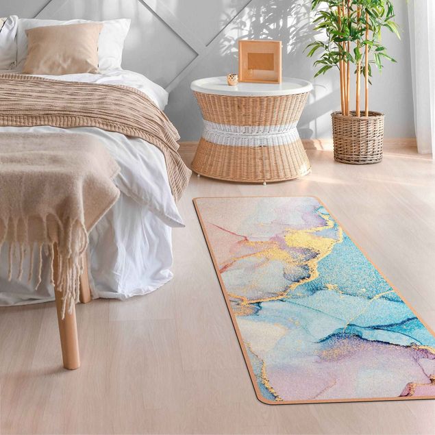 Vloerkleed pastel Watercolour Pastel Colourful With Gold