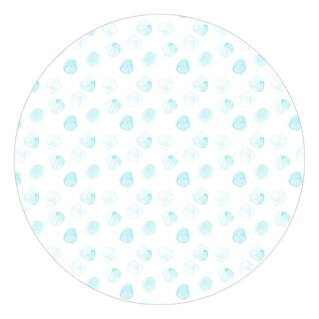 Behangcirkel Watercolour Dots Turquoise