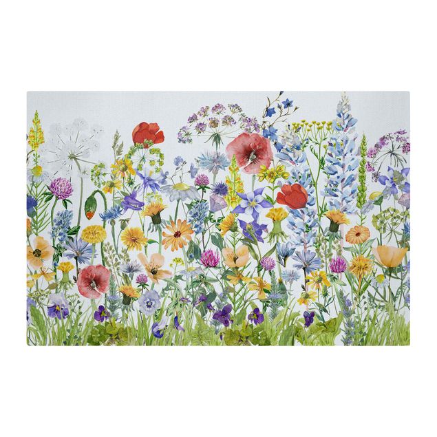 Akoestisch schilderij - Watercolour Flower Meadow