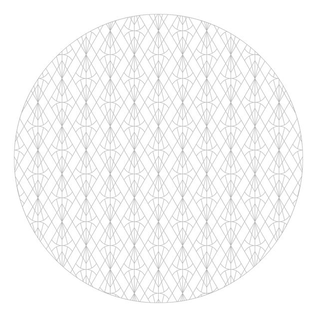 Behangcirkel Art Deco Diamond Pattern In Grey XXL