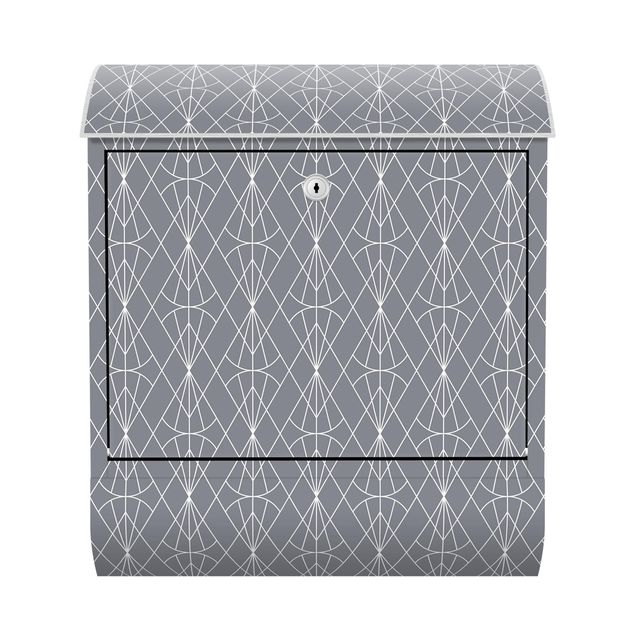 Brievenbussen Art Deco Diamond Pattern In Front Of Gray XXL