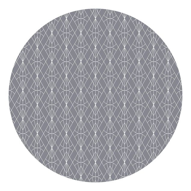 Behangcirkel Art Deco Diamond Pattern In Front Of Grey XXL