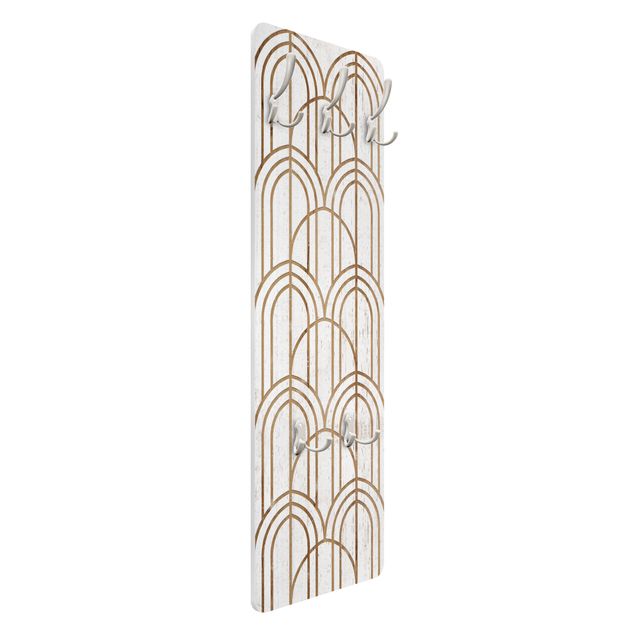 Wandkapstokken houten paneel - Art Deco Pattern on Wood