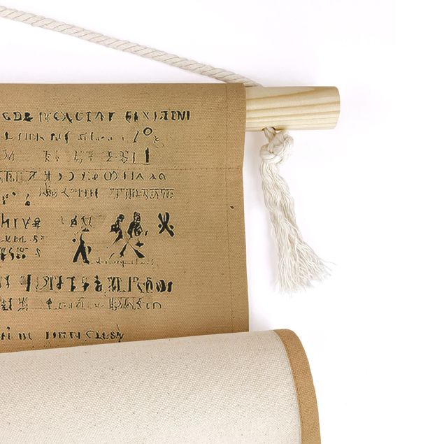 wanddoek groot Asian Writings