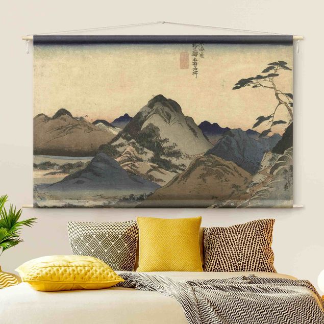 Vintage wandkleed Asian Drawing - Mountains