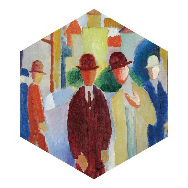 Hexagon Behang August Macke - Bright Street With People