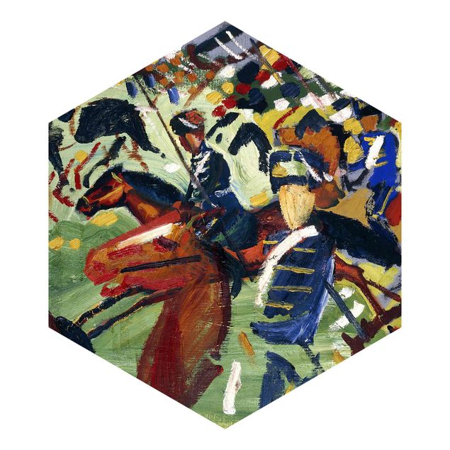 Hexagon Behang August Macke - Hussars On A Sortie