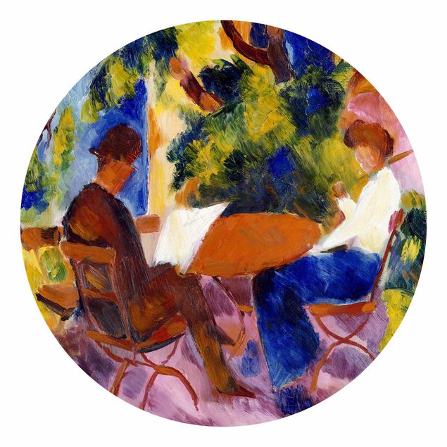 Behangcirkel August Macke - Couple At The Garden Table